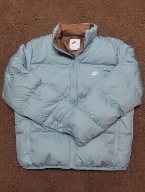 Mens Size Medium Nike Jacket Therma-FIT Down Puffer Zip-Up Mint Green IB2975-017